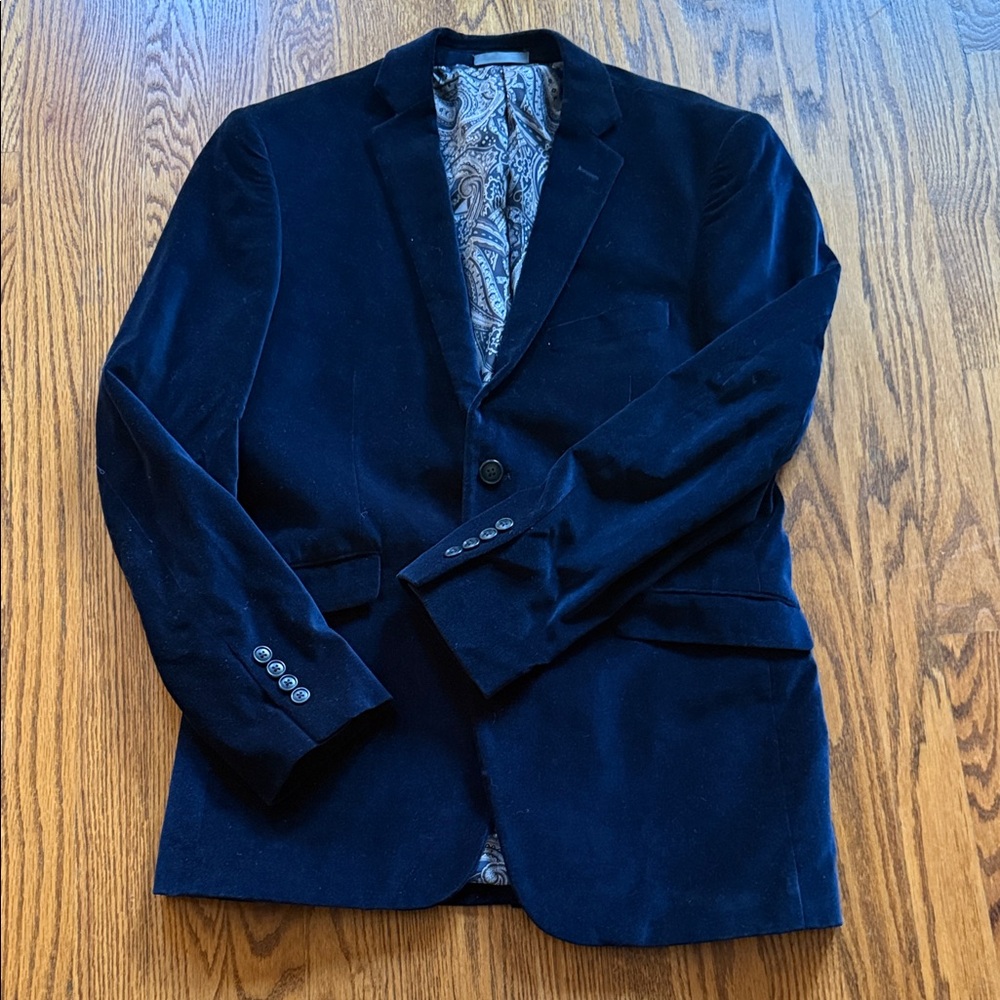 Men's Navy Velvet Blazer